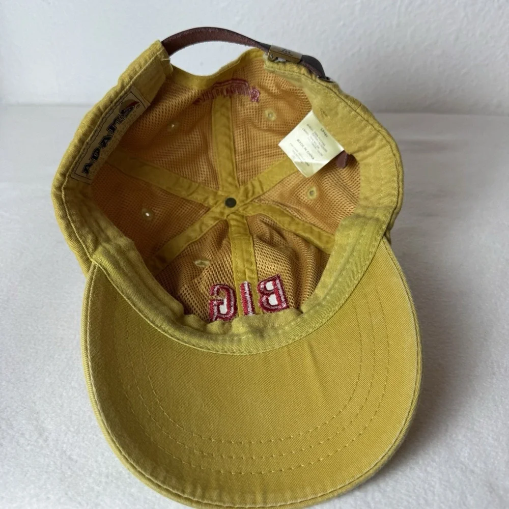 Murrays Big Cheese Hat Yellow Leather Adjustable Strapback Cap Adams Cotton